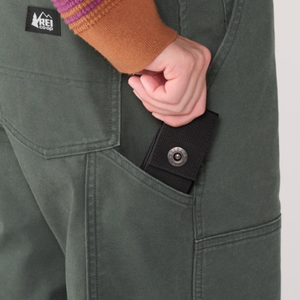 REI Women's Black Campwell Workwear Overalls - Size 14 - Picture 7 of 15